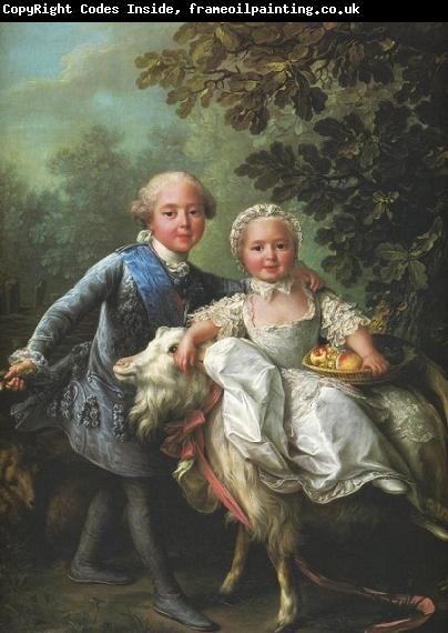Francois-Hubert Drouais Charles of France and his sister Clotilde